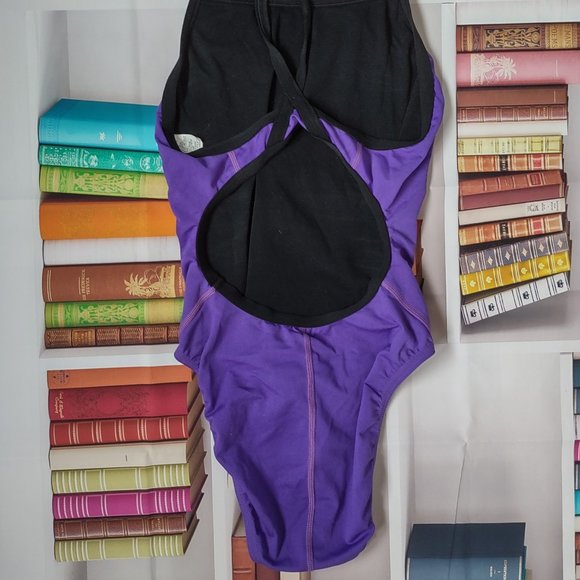 Purple One Piece Speedo - Picture 2 of 3